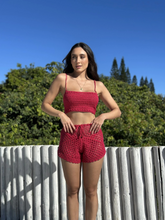 CONJUNTO DE CROCHÊ MAITÊ CHERRY (TOP + SHORTS)